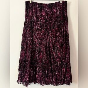 Chico's Vibrant Pink and Black Travelers Skirt